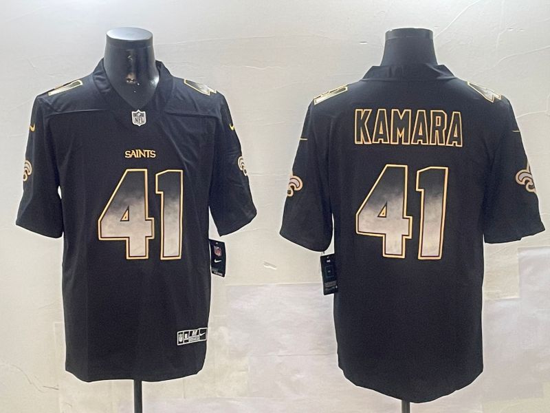 Men New Orleans Saints #41 Kamara Black Nike Smoke Fashion 2024 Limited NFL Jersey style 1->new orleans saints->NFL Jersey